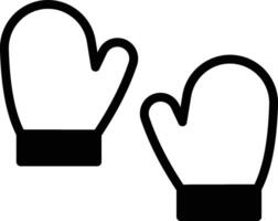 Icon of a pair of mittens for warmth in cold weather vector