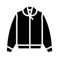 Casual bomber jacket with zipper front and ribbed cuffs vector