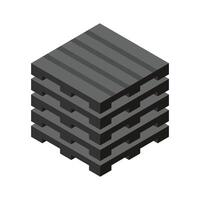 A stack of black pallets ready for industrial use vector
