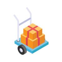 Get this amazing icon of parcel trolley in modern style vector