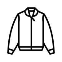 Casual bomber jacket with zipper front and ribbed cuffs vector