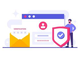 Two-step verification flat illustration template, OTP, Authentication password, One-time password for secure login for a account or app, Login page vector