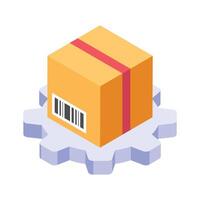 Isometric icon of parcel management in trendy style vector