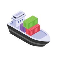 Take a look at this unique isometric icon of cargo ship vector