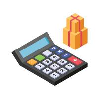 A calculator used to estimate logistics or shipping costs vector