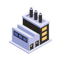 Building with chimney depicting power plant or industry icon in isometric style vector