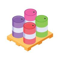 Check this amazing icon of oil barrels in isometric style vector