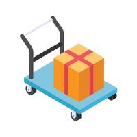 Get this amazing icon of parcel trolley in modern style vector