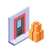 Editable isometric icon of home delivery in modern style vector