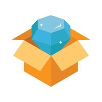 An isometric icon of diamond delivery in trendy style vector
