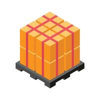 A pallet stacked with neatly arranged shipping boxes vector