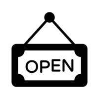 Icon representing an open sign for stores vector