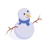 An isometric icon of snowman in modern style vector