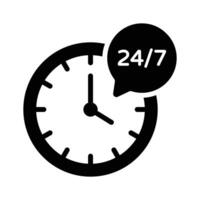 Icon representing 24 7 customer service for shopping vector