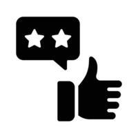 Thumbs up with two stars, concept icon of review in moderns style vector