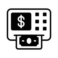 ATM machine icon with dollar sign and money symbols vector