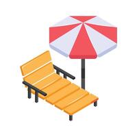 Take a look at this amazing icon of sunbed in modern style vector