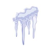 Row of icicles hanging from a roof edge in winter vector