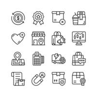 A collection of simple and modern icons representing various aspects of ecommerce vector