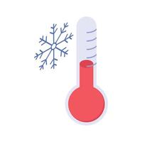 A thermometer showing a cold temperature reading vector