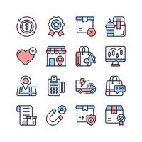 A collection of simple and modern icons representing various aspects of ecommerce vector