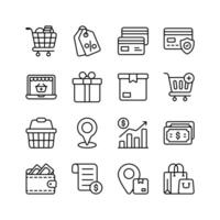 A comprehensive set of icons representing various aspects of online shopping and ecommerce vector