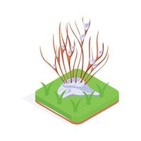 Take a look at this amazing isometric icon of snowy winter bushes vector