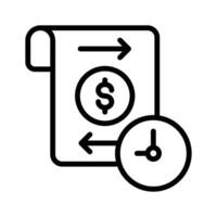 Circular arrow with dollar symbol for refund transactions vector