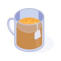 Take a look at this amazing isometric icon of tea mug in modern style vector