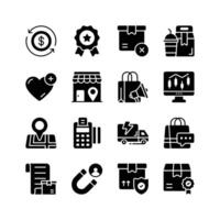 A collection of simple and modern icons representing various aspects of ecommerce vector
