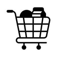 Icon of a cart for adding items during shopping vector