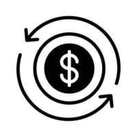 Icon representing a refund or return of money vector