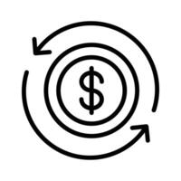 Icon representing a refund or return of money vector