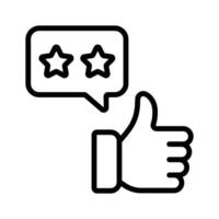 Thumbs up with two stars, concept icon of review in moderns style vector