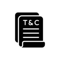 Document icon with T and C for legal or policy information vector
