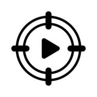 Play button icon for accessing instructional or tutorial videos vector