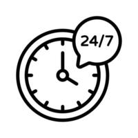Icon representing 24 7 customer service for shopping vector