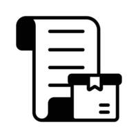 A scroll representing an order receipt or invoice document vector
