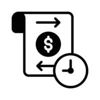 Circular arrow with dollar symbol for refund transactions vector