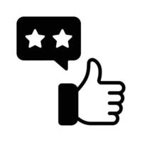 Thumbs up with two stars, concept icon of review in moderns style vector