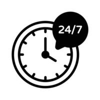 Icon representing 24 7 customer service for shopping vector