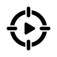 Play button icon for accessing instructional or tutorial videos vector