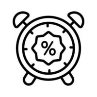 Alarm clock with percentage symbol for a time sensitive discount vector