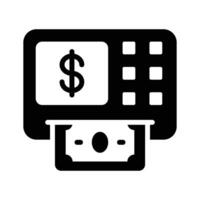 ATM machine icon with dollar sign and money symbols vector