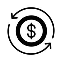 Icon representing a refund or return of money vector