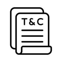 Document icon with T and C for legal or policy information vector
