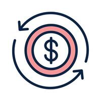 Icon representing a refund or return of money vector