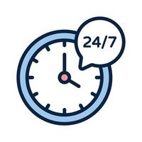 Icon representing 24 7 customer service for shopping vector