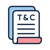 Document icon with T and C for legal or policy information vector