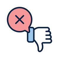 Icon representing a dislike or dissatisfaction vector